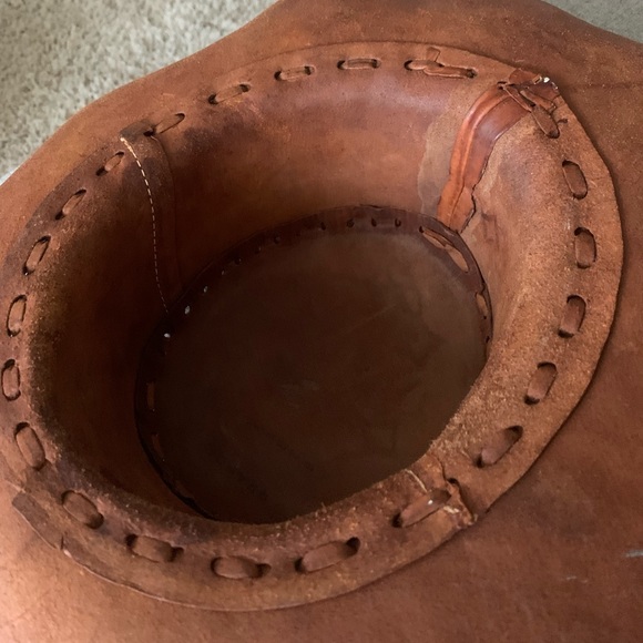 Hand stitched Leather Hat. Made in Mexico. - Picture 7 of 10
